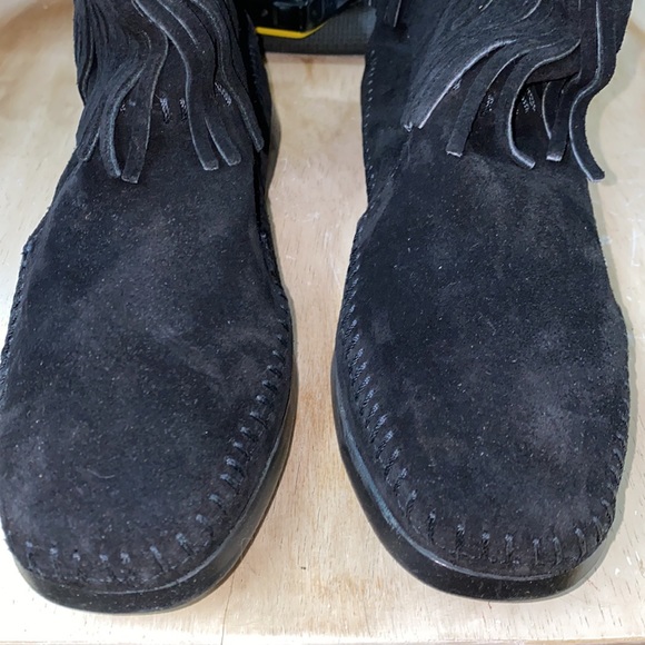 AUTH NIB MINNETONKA Hi-Top Back Zip Boot Black - Picture 2 of 7